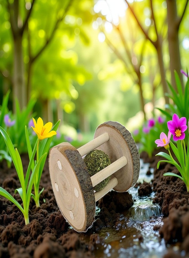 Bwexxt Hamster Rabbit Chew Toy Natural Wooden Play Toy, Wood Teeth Care Molar Ball Grinding Toy with Bell for Parrot, Rabbit, Chinchilla, Molar BallHamster Small Animals Toys Pet Supplies - Image 5